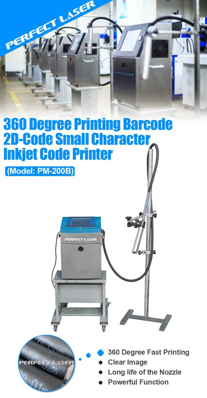 Small Character Inkjet Coding Printer For 360 Degree Barcode Two ...