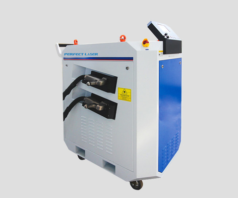 Perfect Laser 1000W 1500W 2000W 3000W Handheld Double-head Metal Materials Carbon Steel Plates Fiber Laser Cleaning Machine